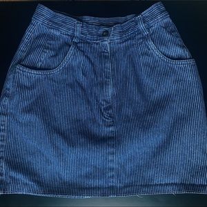 Vintage Pinstripe Denim Skirt